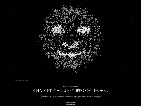 [筆記] ChatGPT 是網上所有文字的模糊 JPEG 圖像